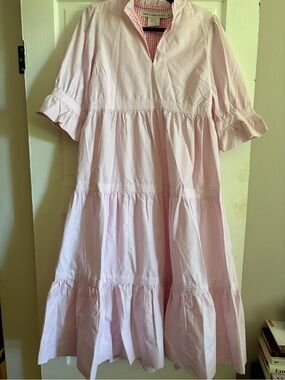 Gretchen Scott Designs Pink Striped Midi Dress